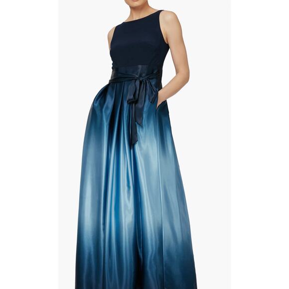 Slny SLNY | Dresses | Slny Sl Fashions 19435m Ombre Satin Bow Sash Gown ...